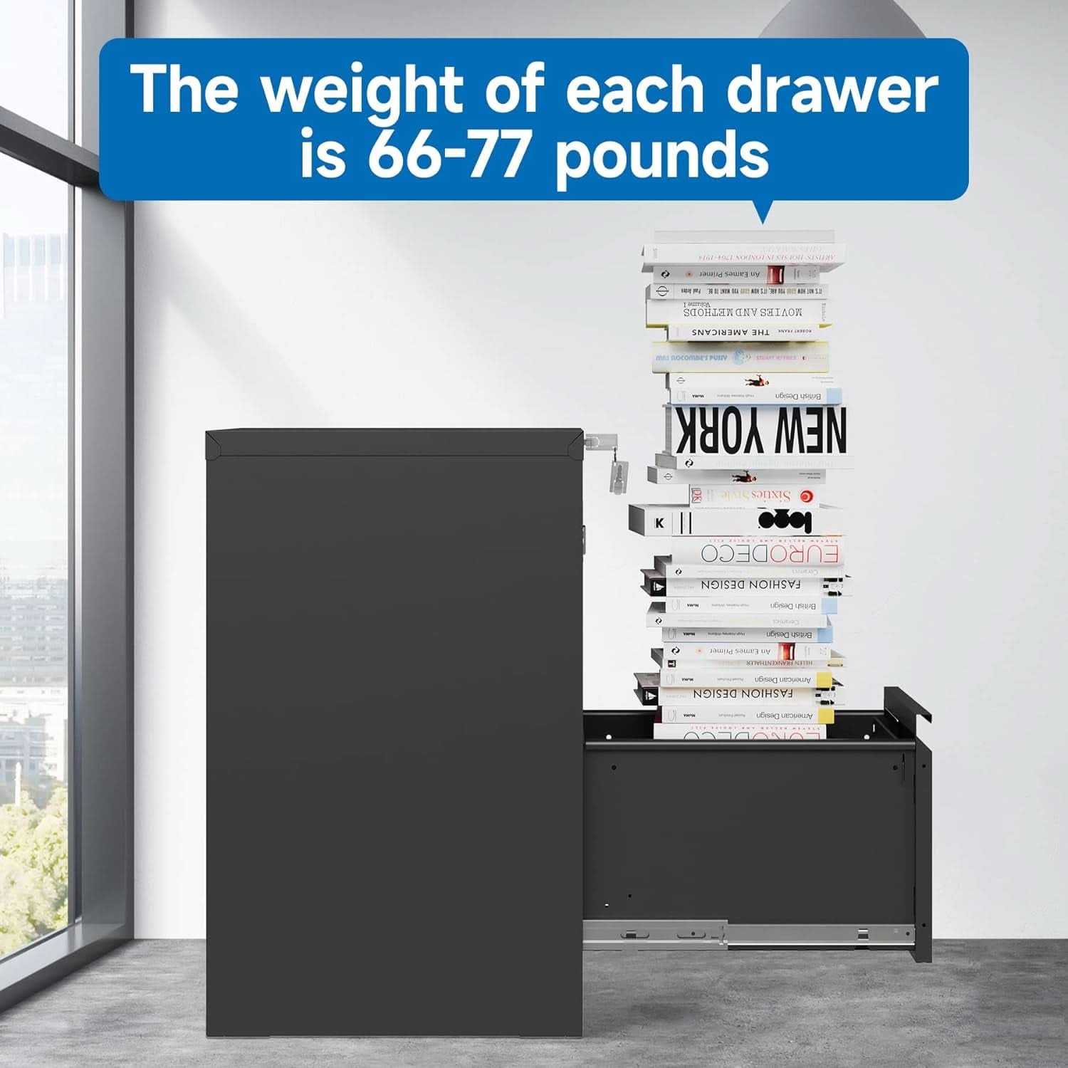 Black Metal Vertical File Cabinet With Lock 2 Drawers