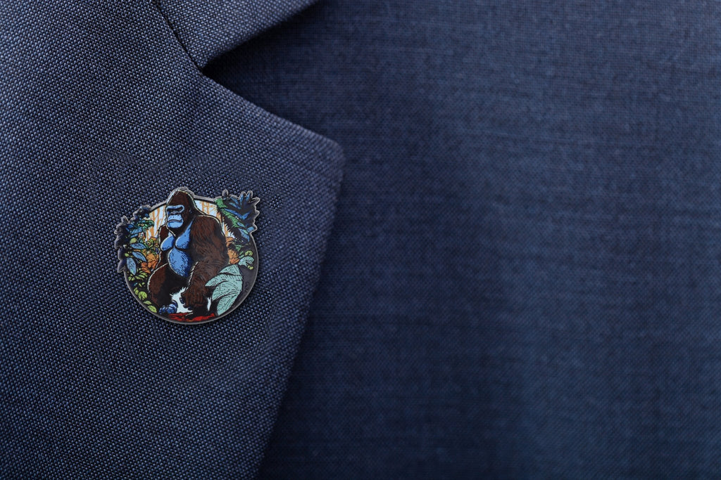 Gorilla Pin - Exotic Animal / Zoo Souvenir Enamel Pin
