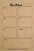 Weekly Planner Notepad: Kraft Brown, Daily Planning Pad for Organizing, Tasks, Goals, Schedule - Paperback