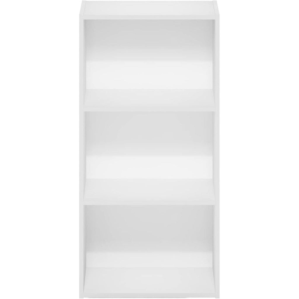Luder Three Tier Open Shelf Bookcase Bright White Finish