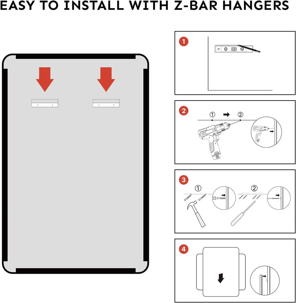 Bathroom Vanity Mirror 30x22 Aluminum Frame Durable