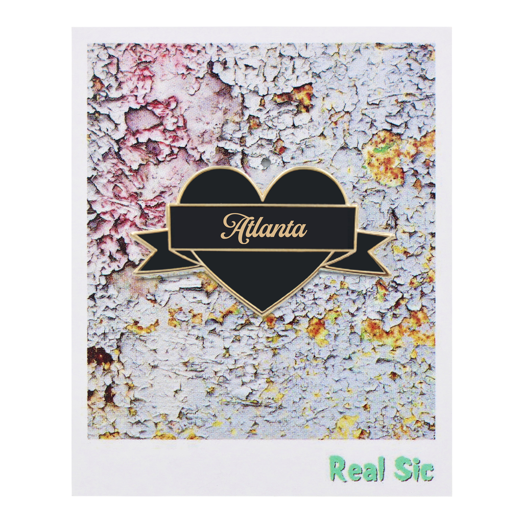 I Heart Atlanta Enamel Pin – Black & Gold City Pin