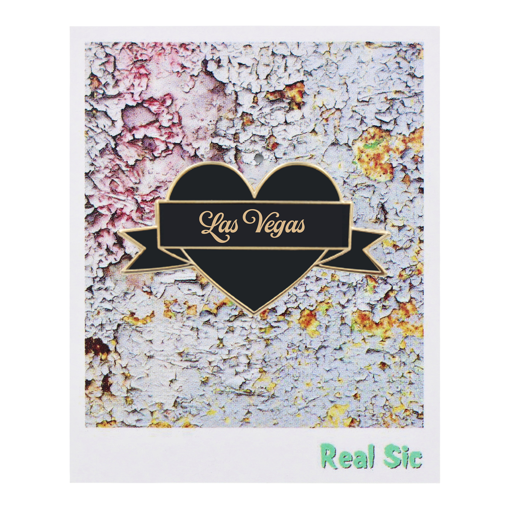 I Heart Las Vegas Enamel Pin – Black & Gold City Pin