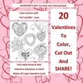 Valentine's Day Cut Out and Coloring Book Color Interior with CUT ALONG Lines: 20 Large Valentines with Salutations; Valentines Day in all D; Valentin - Paperback