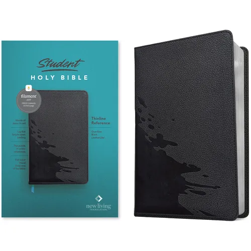 NLT Student Bible, Thinline Reference, Filament-Enabled Edition (Leatherlike, Overflow Black, Red Letter) - Imitation Leather