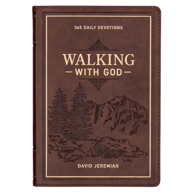 Devotional Walking with God Large Print Faux Leather - Leather