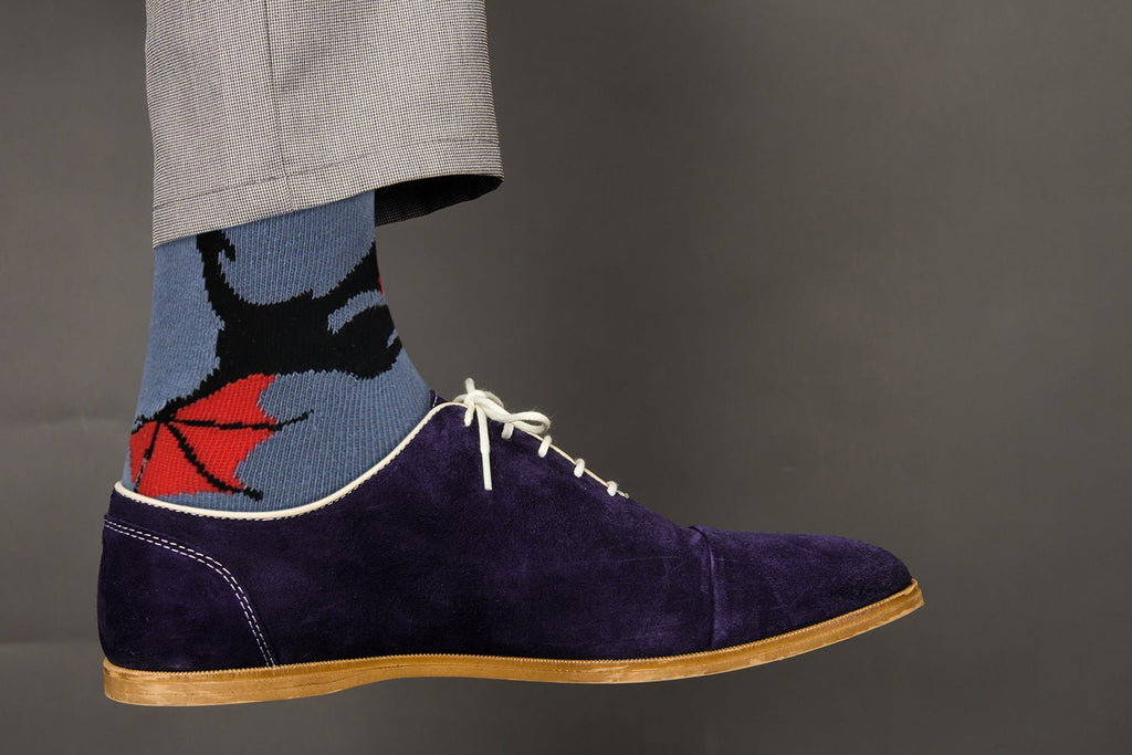 Grey Dragon Socks - Comfy Cotton Socks for Men & Women