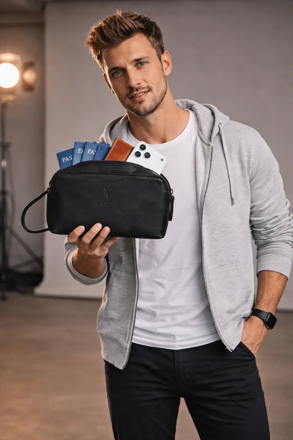 Carrera Montelaro Leather Men's Handbag