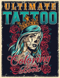 Ultimate Tattoo Coloring Book: Over 180 Coloring Pages For Adult Relaxation With Beautiful Modern Tattoo Designs Such As Sugar Skulls, Hearts, Roses - Paperback
