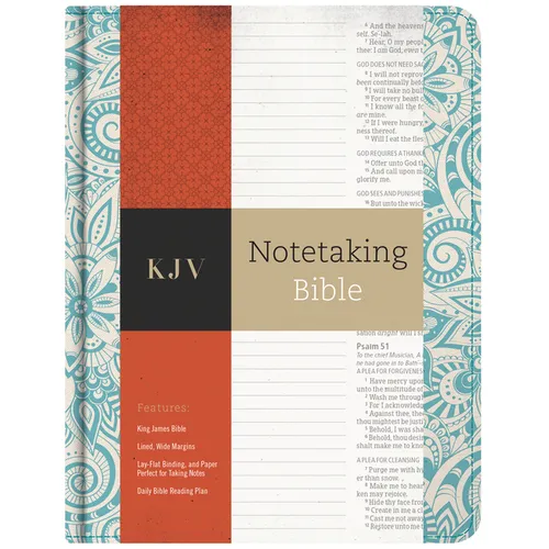 KJV Notetaking Bible, Blue Floral - Hardcover