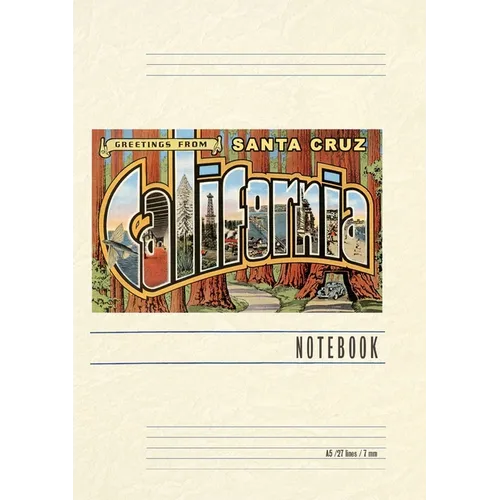 Vintage Lined Notebook Greetings from Santa Cruz, California, Redwoods - Paperback