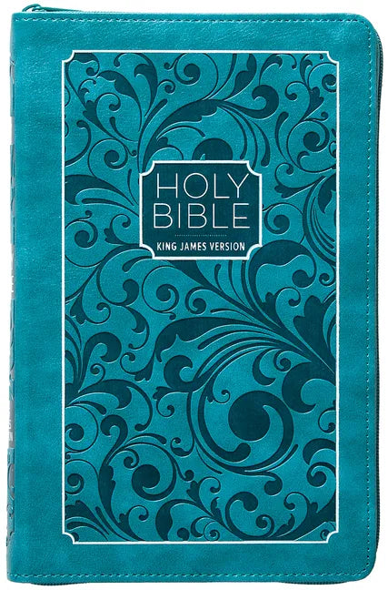 KJV Holy Bible Zip Turquoise - Imitation Leather