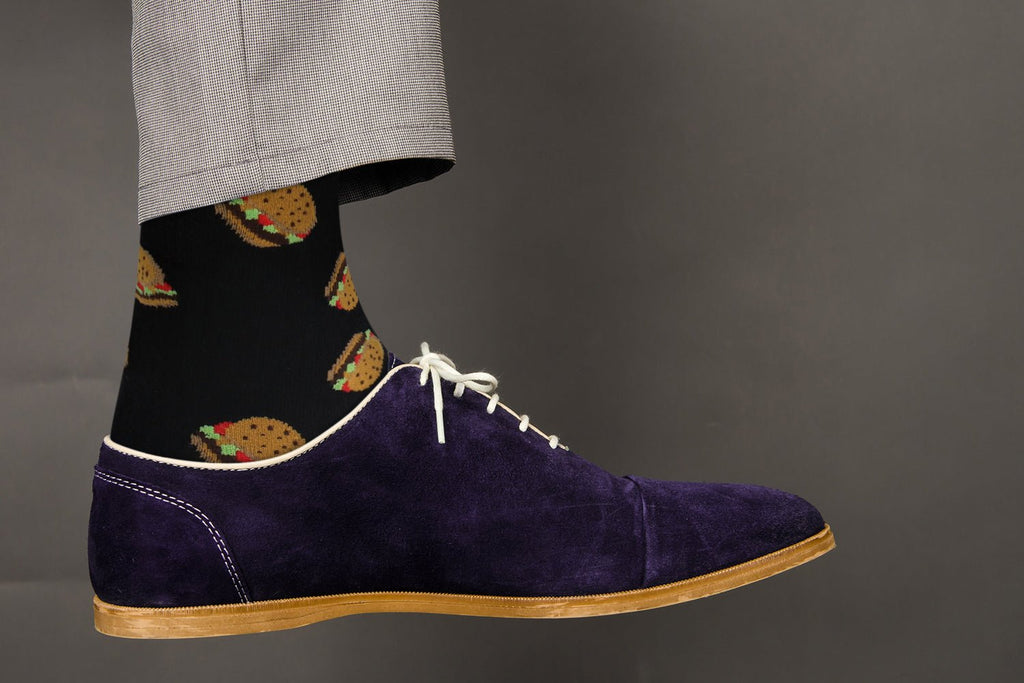 Favorite Food Socks - Comfy, Cotton Burger Socks