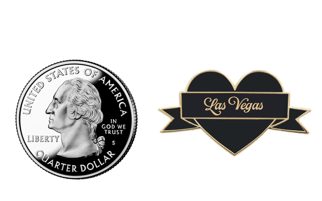 I Heart Las Vegas Enamel Pin – Black & Gold City Pin