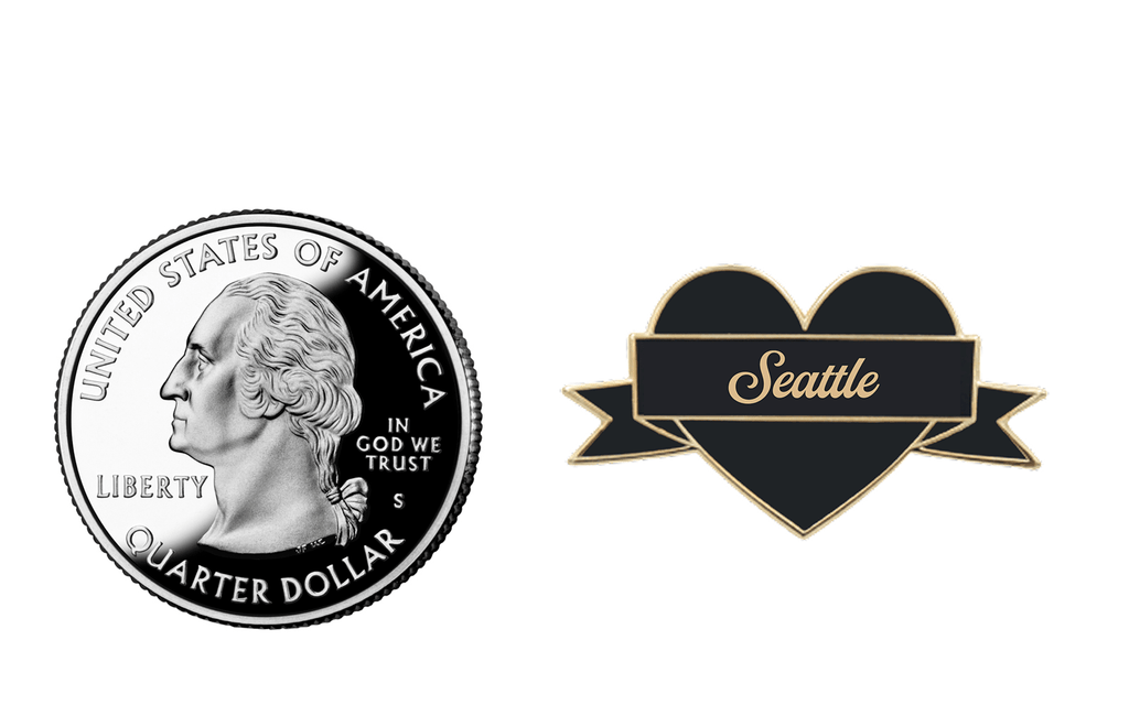 I Heart Seattle Enamel Pin – Black & Gold City Pin