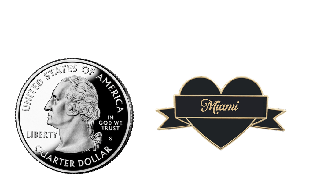 I Heart Miami Enamel Pin – Black & Gold City Pin