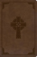 KJV Large Print Personal Size Reference Bible, Brown Celtic Cross Leathertouch - Imitation Leather