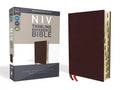 NIV, Thinline Reference Bible, Bonded Leather, Burgundy, Red Letter Edition, Indexed, Comfort Print - Bonded Leather