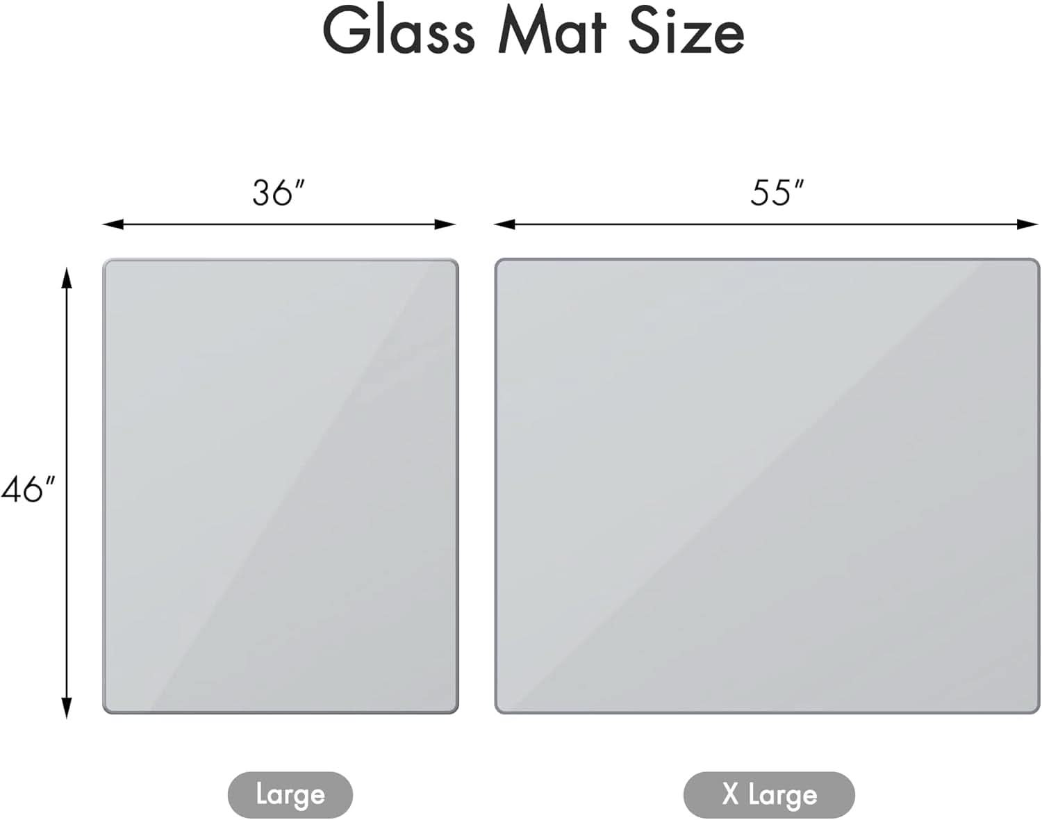 Tempered Glass Chair Mat For Carpet 36x46 Inches Anti Slip