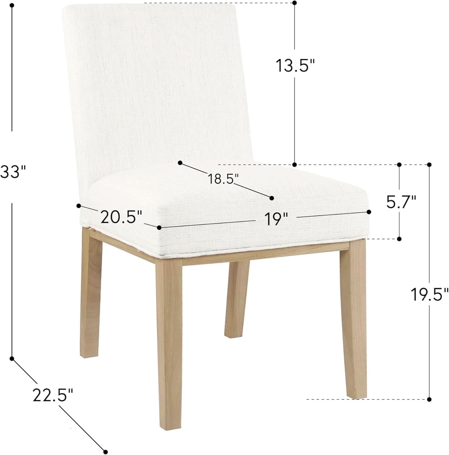 Dining Chair With Stain Resistant Fabric 19 Inch Seat
