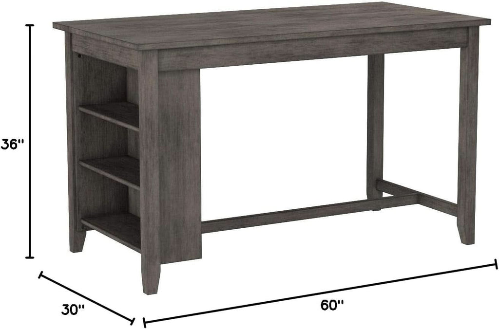 Caitbrook Rustic Counter Height Dining Table With Storage