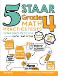 5 STAAR Grade 4 Math Practice Tests: Extra Practice to Help Achieve an Excellent Score - Paperback