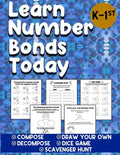Learn Number Bonds Today: Addition and Subtraction Workbook For Kindergarten - First Grade Ages 4-7 - Compose Decompose Number Bonds - Paperback