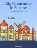 City Panoramas in Europe Coloring Book for Kids 1, 2 & 3 - Paperback