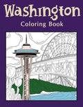 Washington Coloring Book: Coloring Books for Adults, Washington State Art, Museum of Glass, Seattle Great Wheel, Columbia Valley, Skagit - Paperback