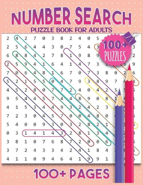 Number Search Puzzles For Adults: Number Find Puzzle Book For Adults Large Print - Paperback