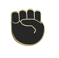 Raised Fist Emoji - Black &amp; Gold Enamel Pin