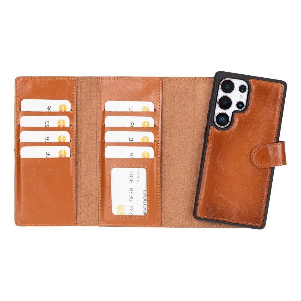 Samsung Galaxy S25 Ultra Leather Wallet Case Detachable RFID – Santa
